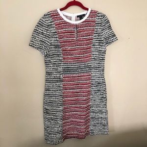 Saint John red and black keyhole dress size US 10